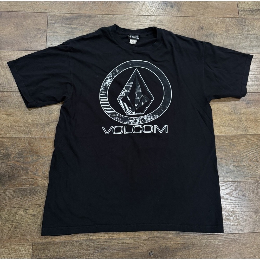 Vintage Y2k Volcom Stone Logo Graphic Tee Black Large Skater 2000s